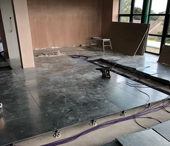 Electrical & power, raised floors, plastering all underway