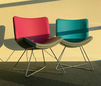 Bright corporate colour chairs