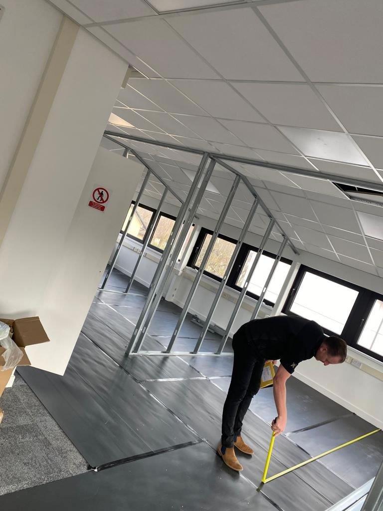 Measuring it up. Haydn Evans office fit out