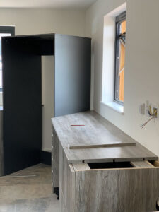 10. Beginning installation of cafe units