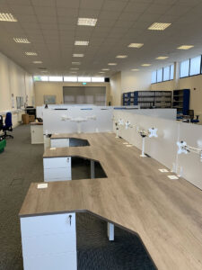13. New desking and perspex