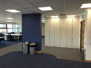 15. New storagewall. Built in and hides the server room wall