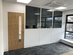 18. Completed first floor meeting room blinds closed