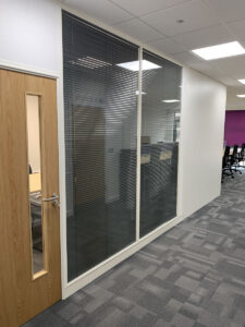 22. Completed ground floor boardroom blinds closed
