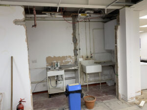 5. Existing tea point and cupboard stripped out