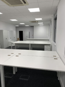 9. Existing desking installed to one area