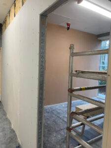 Workspace partitioning, stud wall