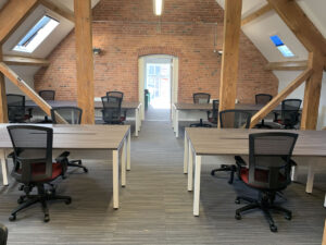 Office desks and chairs