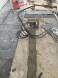 15. New floorbox chased into concrete to boardroom