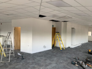 19. Server room completed with storagewall being installed