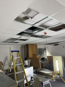 22. New suspended ceiling to fill recess