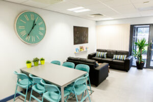 Breakout spaces, soft furniture and tables