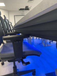 Boardroom table LED lighting - blue