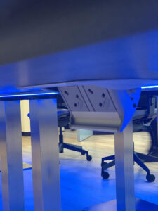 Boardroom table hidden sockets