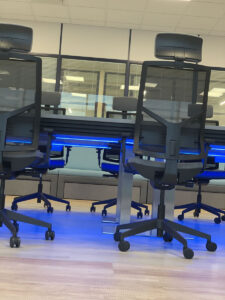 Boardroom concrete effect table with LED lighting