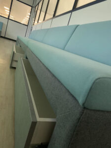 Soft furniture with storage drawers