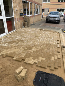 Blockwork being laid