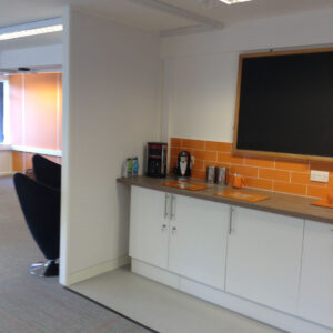 Brightly colour breakout area