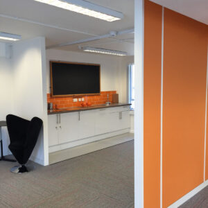 Brightly colour breakout area