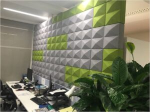 Noise absorbing wall panels