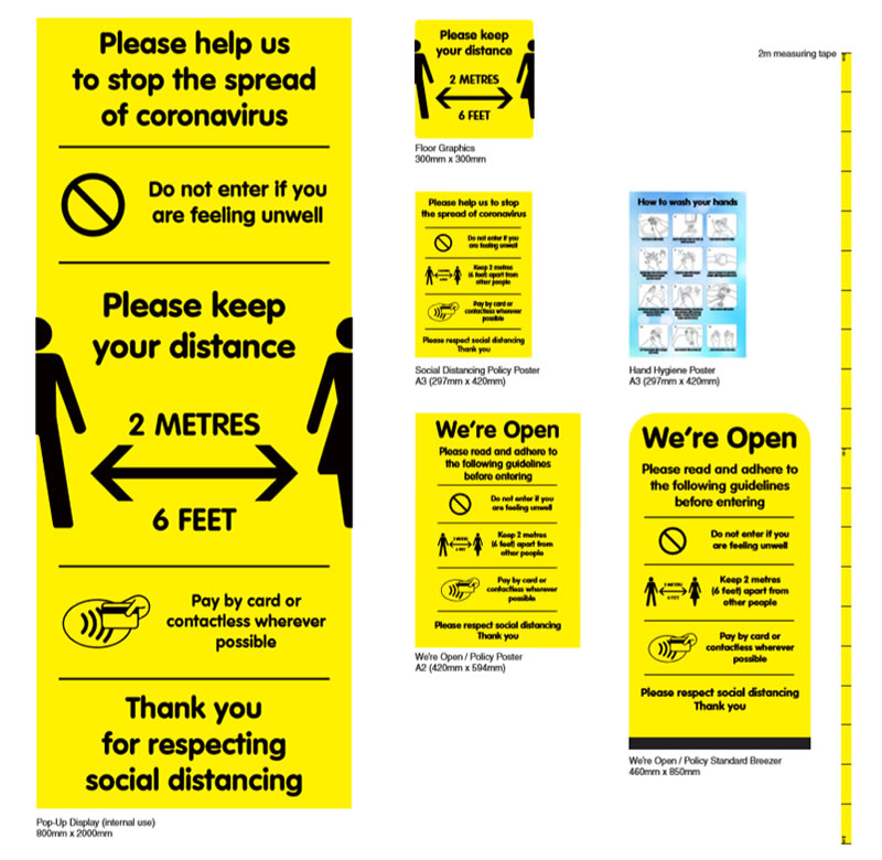 Social distancing signage Social distancing signage