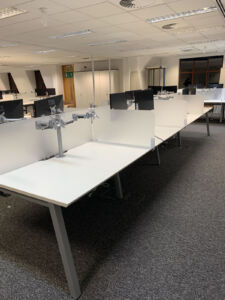 Office workstations with screens