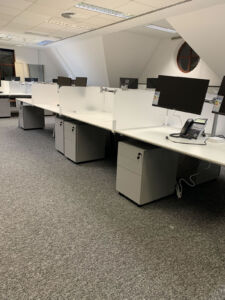 Office workstations with pedestals