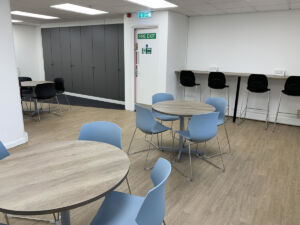 Office breakout space, furniture and flooring