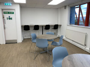 Office breakout space, furniture and flooring