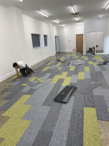 Office refit underway: floor fitting