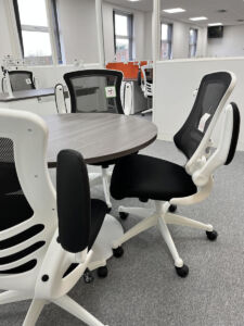 Meeting room furniture, glazed wall partition