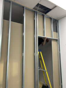 Partitioning work in progress: Laser 2000 Huntingdon
