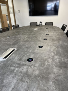 Concrete effect boardroom table