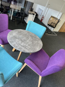 Concrete effect top side table and chairs