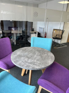 Concrete effect top side table and chairs