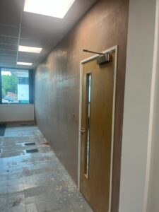 New partition walls. Lindner Prater Refurbishment