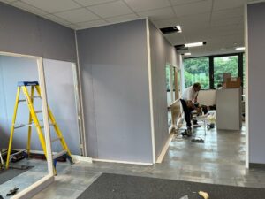 New partition walls. Lindner Prater Refurbishment