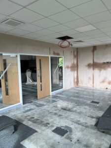 New partition walls. Lindner Prater Refurbishment