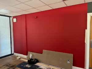 Red wall. Lindner Prater refurbishment