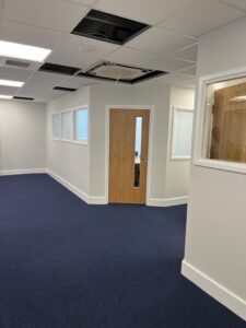 Completed hall way with new partition walls