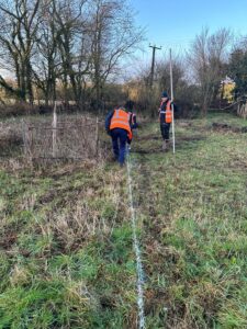 Marking up where the new plant will go