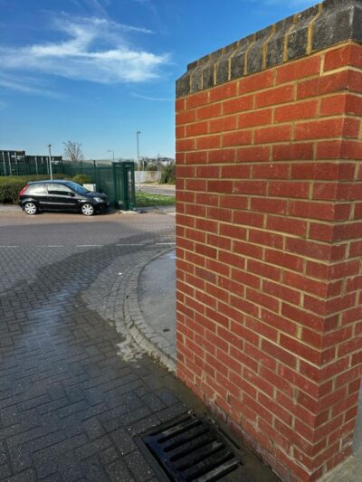 Final brick wall and pointing