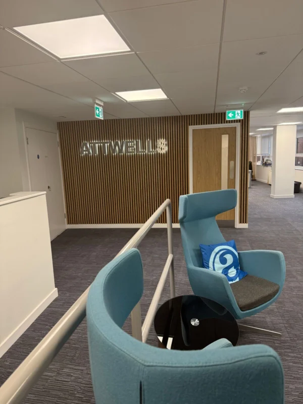 Reception space with chairs