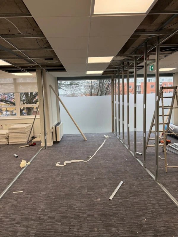 Office partitions underway