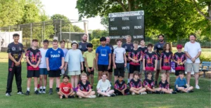 Newmarket Cricket Club junior players in Source One sponsored kit