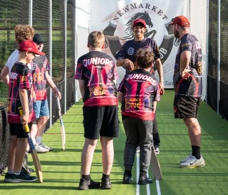 Newmarket Cricket Club junior players in Source One sponsored kit